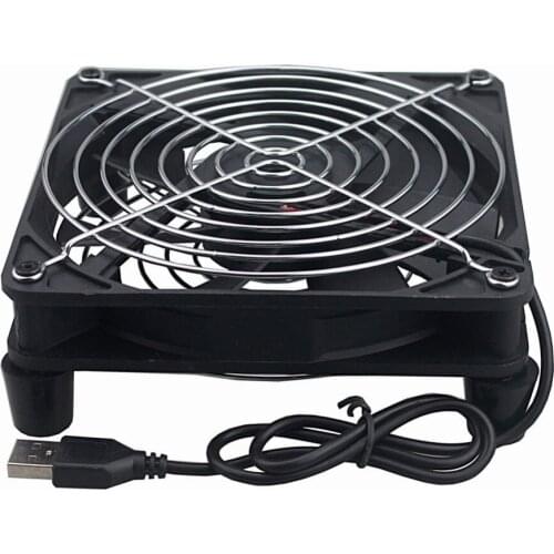 Gdstime 2pcs New TV Box Wireless Router 140mm 14cm 5V USB Cooling Fan 140mmx140mmx25mm