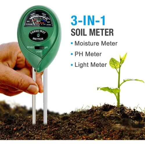 3 in 1 Soil Water Moisture PH Meter Acidity Humidity Sunlight Light Garden Plants Flowers Moist Tester Testing Instrument Tool