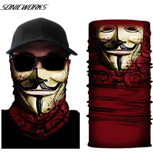 Cycling Movie Clown Anime Seamless Balaclava Bicycle Bandanas Men Windproof Scarf Neck Gaiter 3D Halloween Magic Scarf Headwear