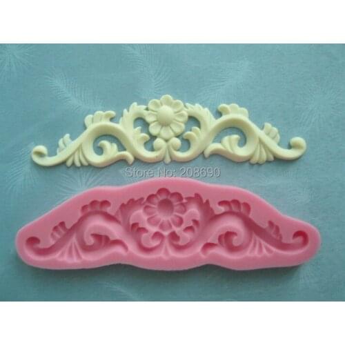 The European style sculpture pattern decorate border around the cake Sugar lace silicon Mold Fondant Cake