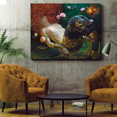 DIY colorings pictures by numbers with sea-maid picture drawing Relief painting by numbers framed Home