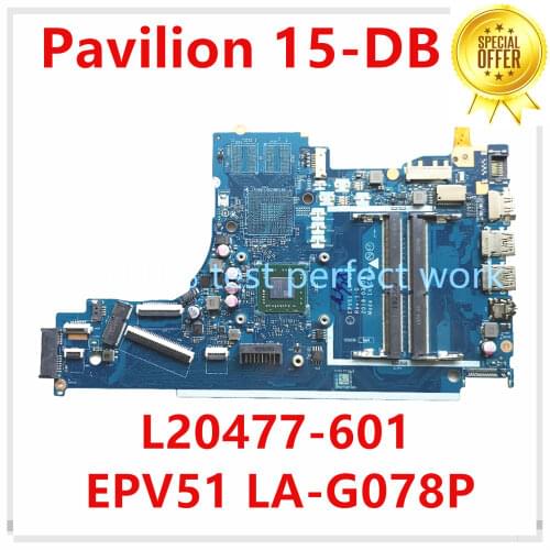 For Hp 15-DB Laptop Motherboard With A9-9425 AM9425 CPU EPV51 LA-G078P L20477-601 L20477-501 L20477-001 DDR4 100% Tested