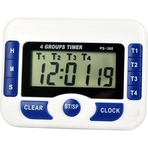 Electric Digital LCD 4 Channel Sport Shower Kitchen Egg Pomodoro Timer Time Reminder Cooking Tooth Countdown Magnet Alarm Clock