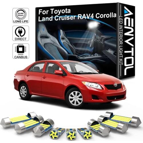 AENVTOL For Toyota Corolla Auris E150 E180 Avensis T25 T27 Camry Highlander Land Cruiser 100 200 Prado 120 150 LED Interior Lamp