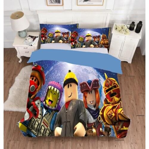 3pcs Set 200*200cm ROBLOX Bedding Suit Robloxs Quilt Cover ROBLOX 3D Printed Bed Spead Bedroom Bed Duvet Cover Bedclothes