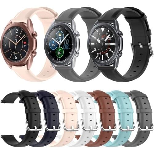 For Samsung Galaxy Watch3 45mm 41mm Leather Strap Band For Samsung Galaxy Watch 3 LTE Smartwatch accessories Watchband Bracelet