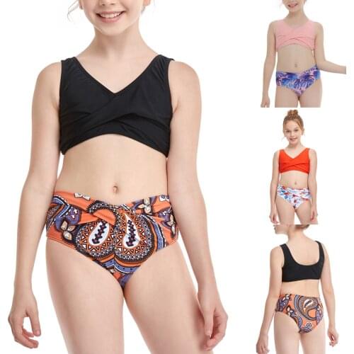 2 Piece Swimsuit Parent-child Bikini Set Family Matching Toddler Girl Bathing Suit Beach Summer Swimwear купальник 2021 new W