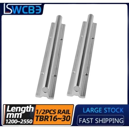 Linear optical axis with aluminum drag cylindrical rail TBR16 /20/25/30, L=1200-2550mm, woodworking machinery, engraving machine