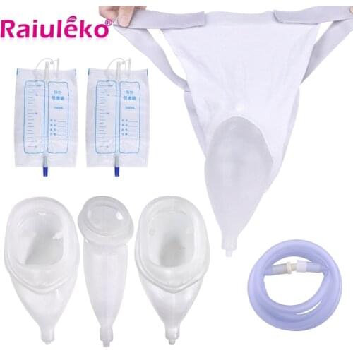 1000ml 3 Types Medical Silicone Urine Bag Urinal Pee Holder Collector for Urinary Incontinence for Patient Male Female Elderly