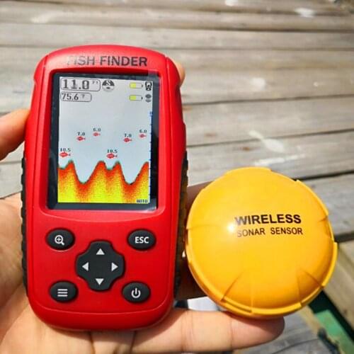 Handheld Fish Finder Sonar Depth Locator Fishfinder Kayak Boat Transducer