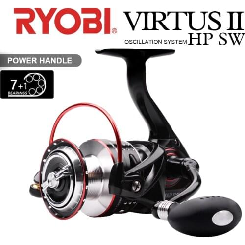RYOBI VIRTUS II HP SW1000-8000 Spinning Fishing Reels 7+1BB Saltwater Proof Max Drag 6-12kg Spinning Reel Fishing power handle