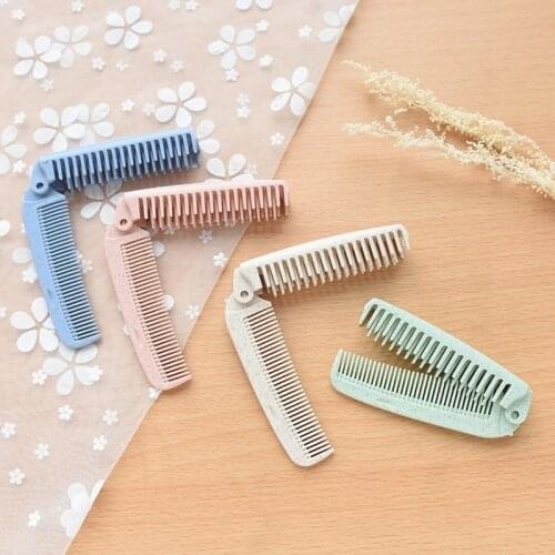 1 Pcs comb brushPortable Folding Comb Hair Brush Anti-static Combs Travel Hair Brush Wheat Straw Folding Hairdressing Styling