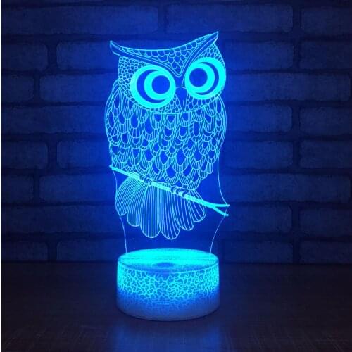 Owl LED RGB Night Light 7 Color Change Desk Light 130 Action Figure PVC Kids Toys Brinquedos Christmas Gift