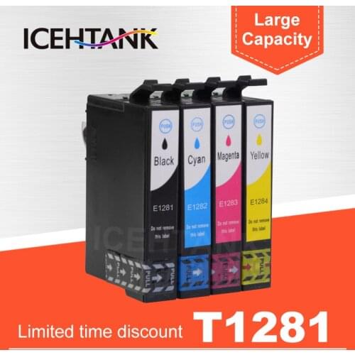 ICEHTANK Compatible Ink Cartridge For Epson T1281 For Epson Stylus S22 SX130 SX125 SX235W SX435W SX425W Printer Cartridges