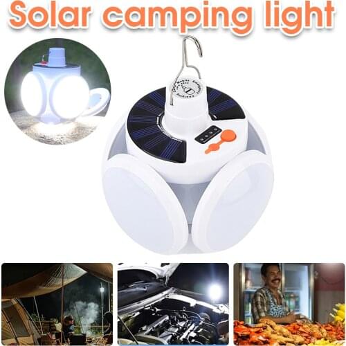 Solar Led Light Outdoor Sunlight Solar Powered Camping Lantern Outdoor Lighting Hanging LED Tent Lamp Flashlight Folding Lamp