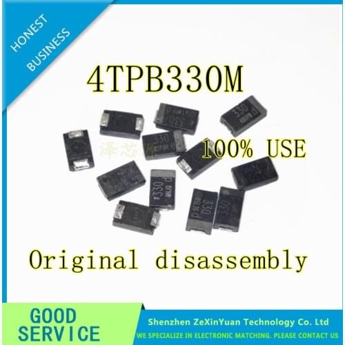 20pcs/lot SMD 6.3V 330UF Tantalum capacitor low ESR 330UF 4TPB330M 7343 can replace OE128 OE907 0.8