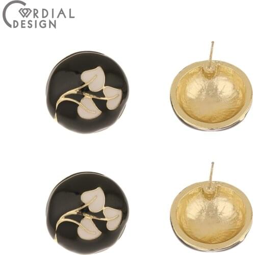 Cordial Design 50Pcs 20*20MM Jewelry Accessories/Paint Effect/Earring Stud/Round Shape/Jewelry Findings & Components