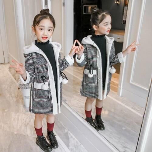 Winter Children Girl Jacket Thick Long Warm Coat Fashion Parka Hooded Outerwear Woolen Clothes for Kids Girls Clothing 4 -15T