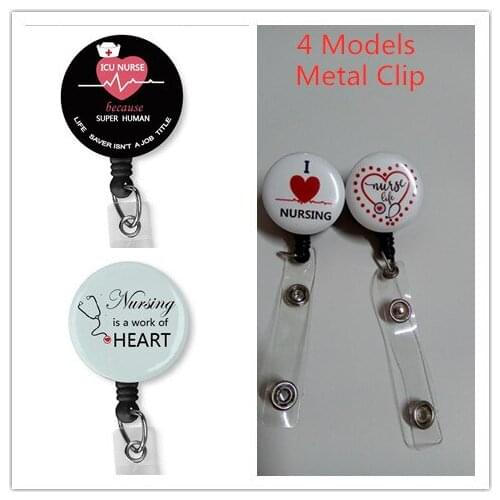 4PCS Nurse Badge ID Card Name Tag Custom Badge Holder With Metal Clip
