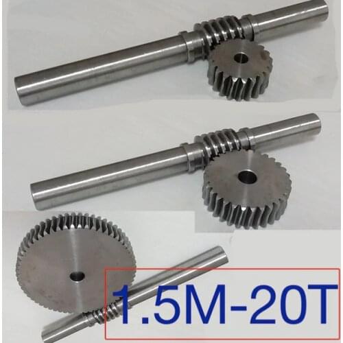 1.5M-20T Gear d:34.5mm 45-steel Precision worm gear transmission--gear rod L:230MM D:18MM