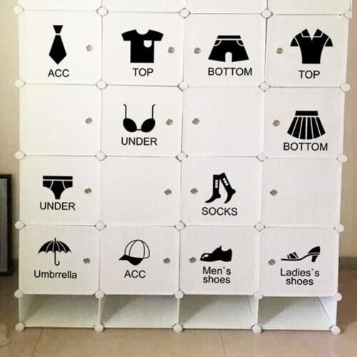 1PC Black Clothes Shoes Wardrobe Cabinets muralative Wall Sticker Paper DIY removable Home Furnishing muralative Stickers 30*60