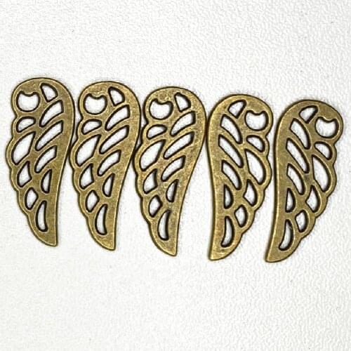10PCS Two Color Metal Zinc Alloy Devil Angel Feather Charms Fit Jewelry Wings Pendant Diy Makings