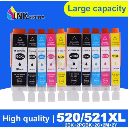 10PCS X Compatible For Canon 520 521 Ink Cartridge pgi520 cli521 PIXMA MP540 MP545 MP550 MP638 MP630 MP640 MP990 MP996 Printer