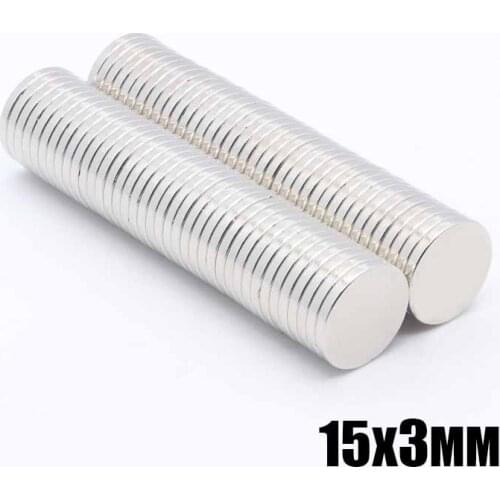 100Pcs 15x3 mm Neodymium Magnet Permanent N35 15mm x 3mm NdFeB Super Strong Powerful Magnetic Magnets Small Round Disc