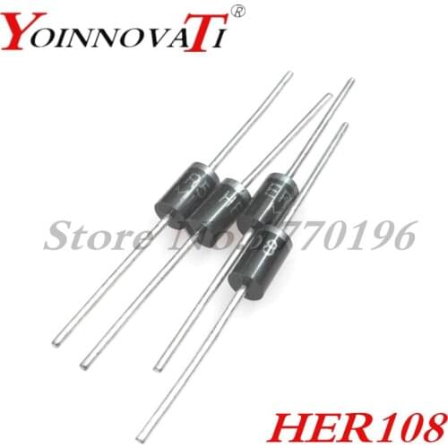 200PCS Rectifier Diode 1A 1000V DO-41 HER108
