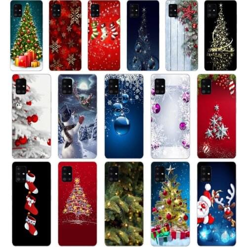 38SD Christmas holiday Tree New Year Soft Silicone Tpu Cover phone Case for Samsung Galaxy A01 A10 A31 A40 A41 A51 A71 A70 2019