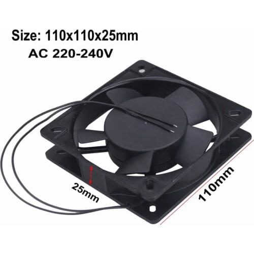 5 Pcs Gdstime 11cm 220V 240V AC Cooling Fan 110mm x 25mm Without Connector Metal Case Exhaust Cooler 110*110*25mm 11025s