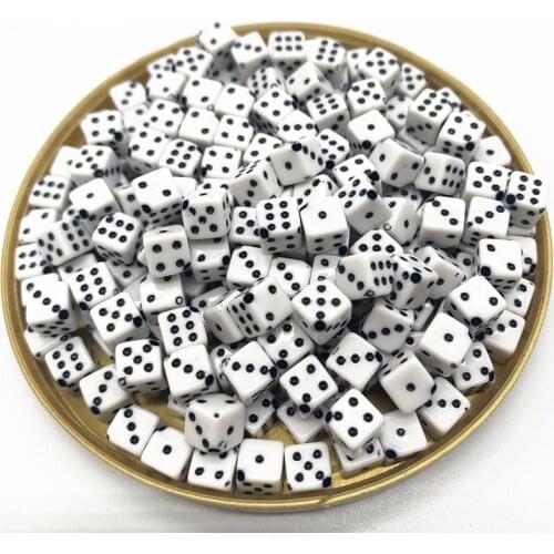 50PCS/Lot 6 Sided Portable Drinking Dice 6MM Acrylic Round Corner Board Game Dice Party Gambling Game Cubes Digital Dices#QN02