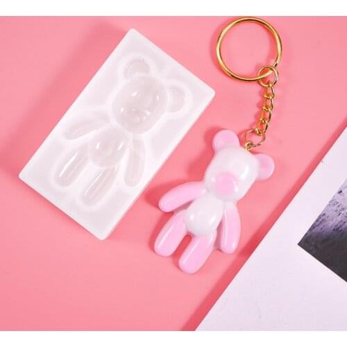 7 Pcs/Set Keychain Crystal Epoxy Resin Mold Pendant Silicone Mould