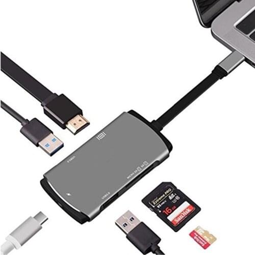USB HUB C HUB Adapter 6 in 1 USB C to USB 3.0 HDMI-Compatible Dock for MacBook Pro For Nintendo Switch USB-C Type C 3.0 Splitter