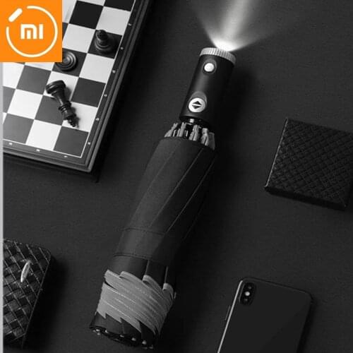 Suitable for Xiaomi Automatic Umbrella Anti-UV Umbrella with Reflective Strip LED Light Umbrella Academy Tri-fold Umbrella