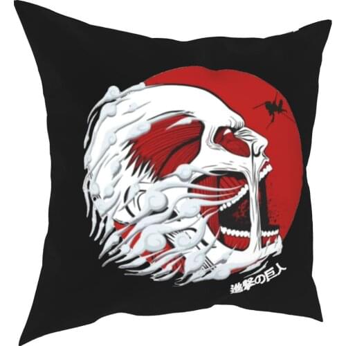 Attack On Titan Pillowcase Cushion Cover Gift Eren Levi Shingeki No Kyojin Throw Pillow Case Cover Bedroom Square 40*40cm