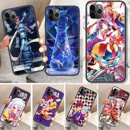 No Game NO life Anime Phone Case For iphone 5 5S SE 2 6 6S 7 8 11 12 Mini Plus X XS XR Pro Max black fashion back 3D Etui