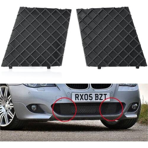 Black Front Bumper Lower Mesh Grill Trim Cover Pair Left Right For BMW E60 E61 M Exterior Accessories Replacement Parts