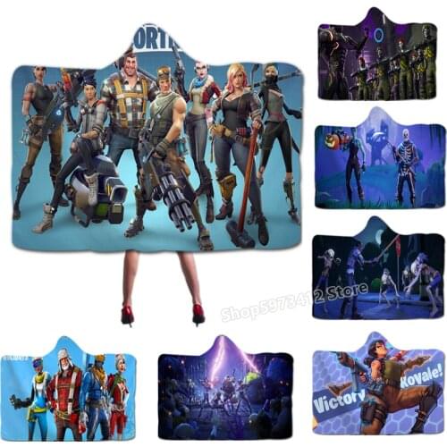 Fortnites Hat Blanket Cloak Winter Children Adult Home Scarf Fortress Night Hooded Cape Royale Battle Fortnights Cartoon Printed