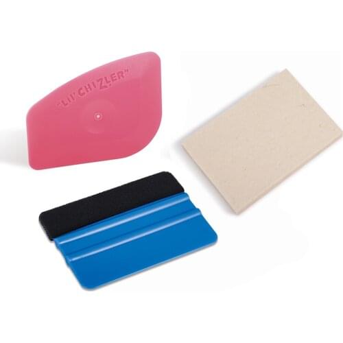 FOSHIO 3pcs Vinyl Film Wrapping Tool Set 3D Car Window Tint Squeegee Carbon Vinyl Car Wrap Wool Scraper Window Cleaning Tool