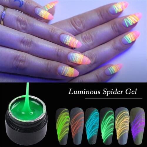 Nail Spider Gel Web Painting Drawing Gel Polish Nail Art Design Manicuring Creative Wire Point Line Luminous Lacquers