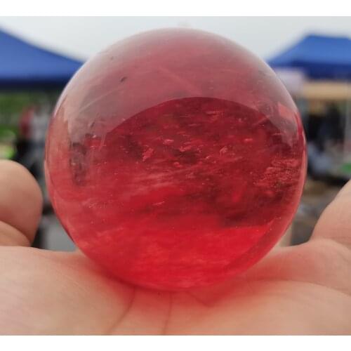 20-60mm Quartz Crystal Glass Red Obsidian Stone Ball Asian Rare Natural Feng Shui Crystals Sphere Magic Healing Balls