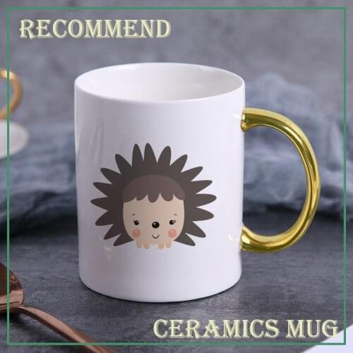 Cartoon Hedgehog Coffee mug,Cute porcelain mug cup Gift High capacity coffee cup everything for the kitchen Drinkware KTDW-068