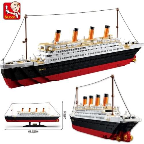 Plastic Blocks Titanic Boat Model DIY Building Bricks Movie Character Toy Kids Juguetes Boy Gift Children Present