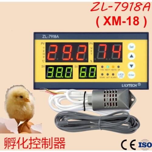 ZL-7918A XM-18 AC 110V 220V LCD Digital Display Temperature Humidity Controller Multifunction Automatic Egg Incubator Controller
