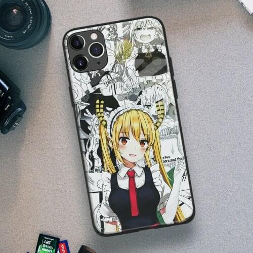 Tohru Dragon Maid Anime Soft TPU Glass Phone Case for IPhone SE 6s 7 8 Plus X Xr Xs 11 12 Mini Pro Max Samsung