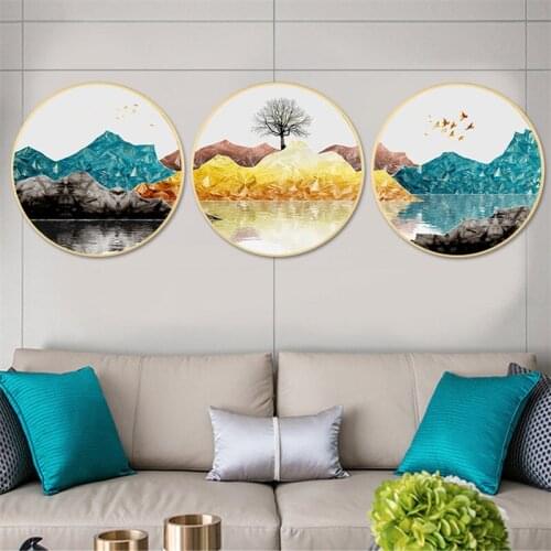 Traditional Chinese Style Abstract Landscape Mountain Deer Wall Art Painting Wall Art Picture For Living Room Home Decor Poster