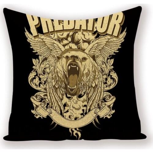 Nordic Home Decor Throw Pillow Cartoon Animal Cushion Cover Black Yellow Pillow Cases Sofa Flax Pillows 45 * 45 Custom Kissen