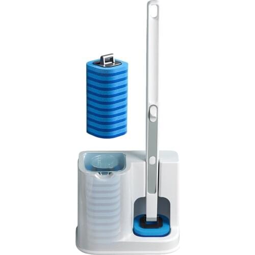Disposable Bathroom Toilet Brush Cleaner With Long Handle No Dead Corner Cleaning Brush Replacement Brush Head And Plunger Set