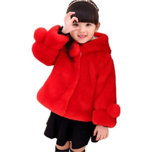 2020 Girls Faux Fur Coat New kids Children BabyWarm Parent-child Thickened Coat Childrens Winter coat